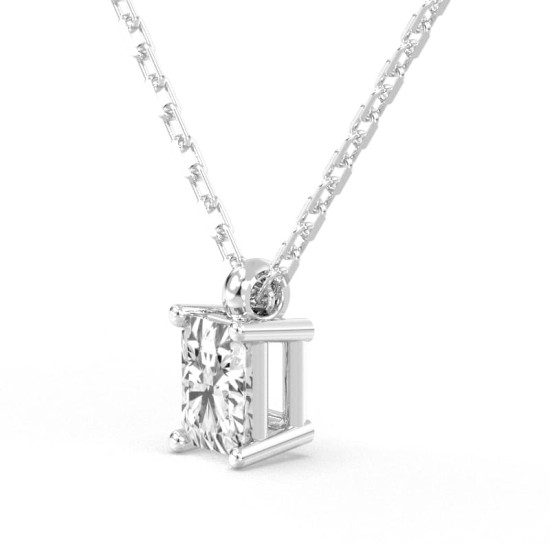 collier diamant coeur en or blanc 18k