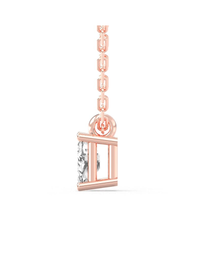 collier diamant coeur en or rose 18k