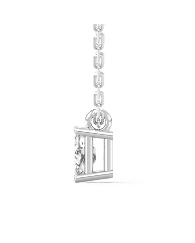 collier diamant coeur en or blanc 18k