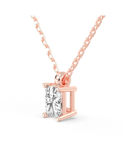 collier diamant coeur en or rose 18k