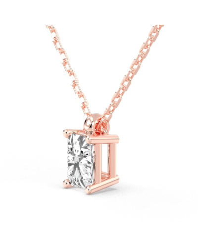 collier diamant coeur en or rose 18k