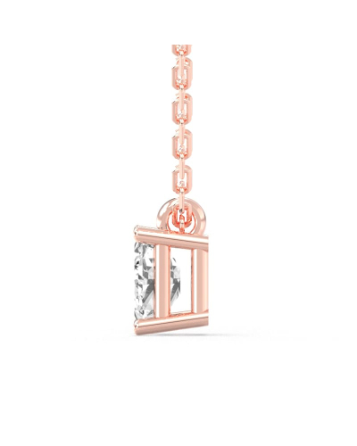 collier diamant coeur en or rose 18k