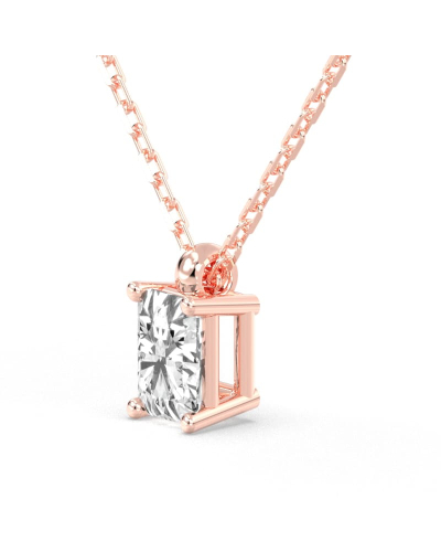 collier diamant coeur en or rose 18k