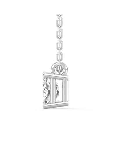 collier diamant coeur en or blanc 18k