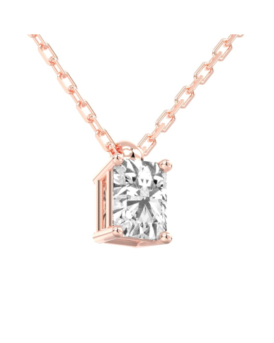collier diamant coeur en or rose 18k