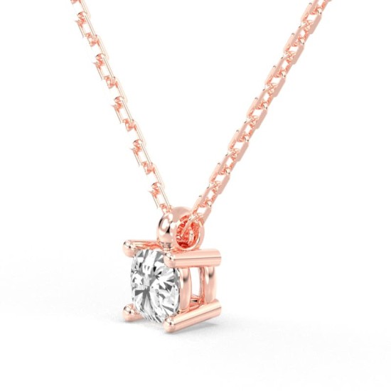 collier diamant coussin en or rose 18k