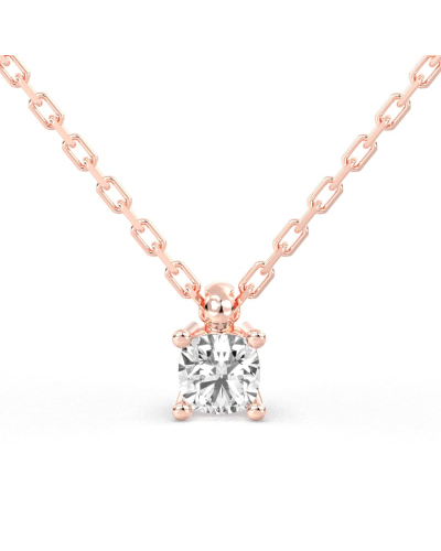 collier diamant coussin en or rose 18k
