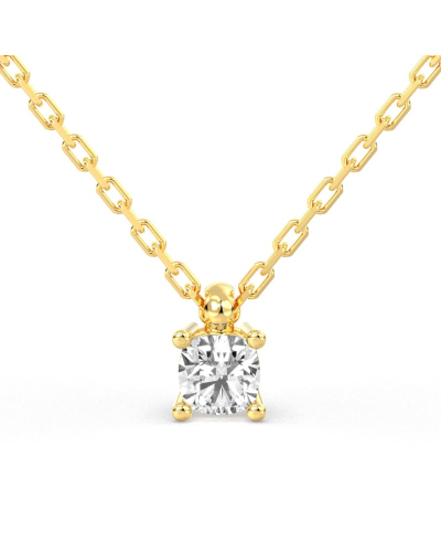 collier diamant coussin en or jaune 18k