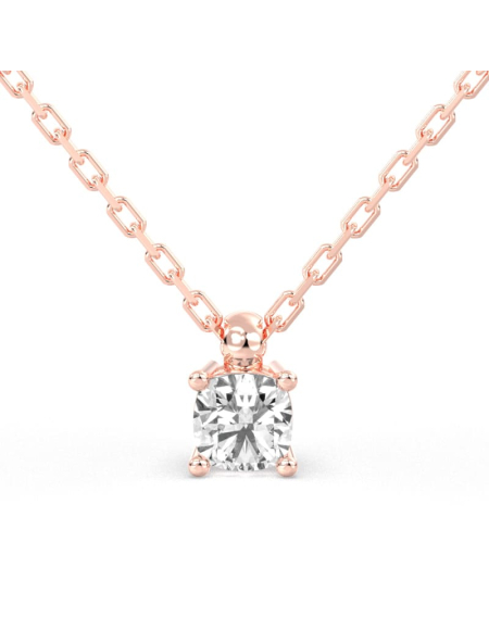 collier diamant coussin en or rose 18k 2
