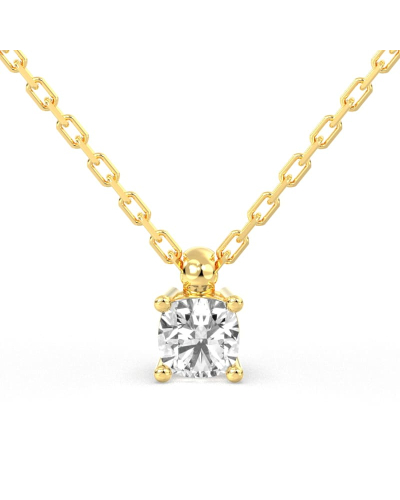 collier diamant coussin en or jaune 18k