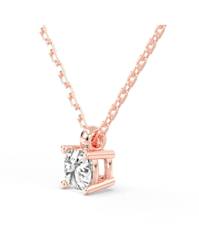 collier diamant coussin en or rose 18k
