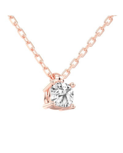 collier diamant coussin en or rose 18k