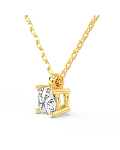 collier diamant coussin en or jaune 18k