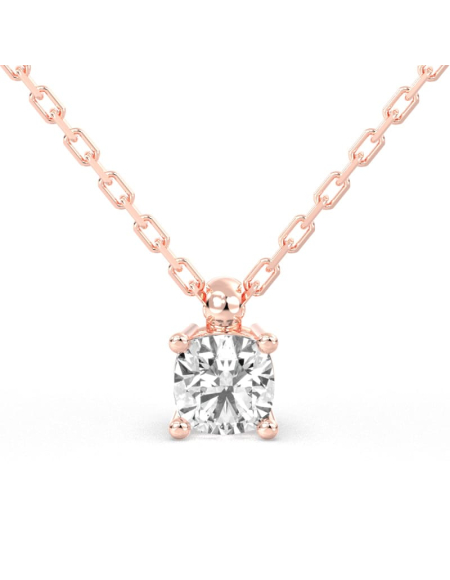 collier diamant coussin en or rose 18k 2