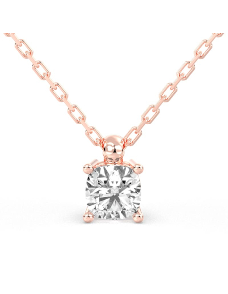 collier diamant coussin en or rose 18k 2