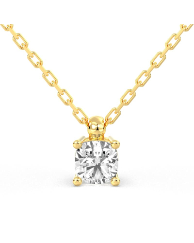 collier diamant coussin en or jaune 18k