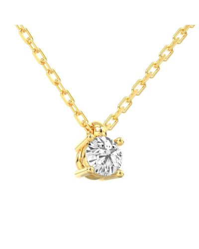 collier diamant rond en or jaune 18k