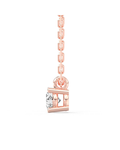 collier diamant rond en or rose 18k