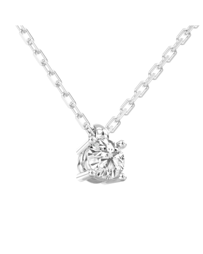 collier diamant rond en or blanc 18k