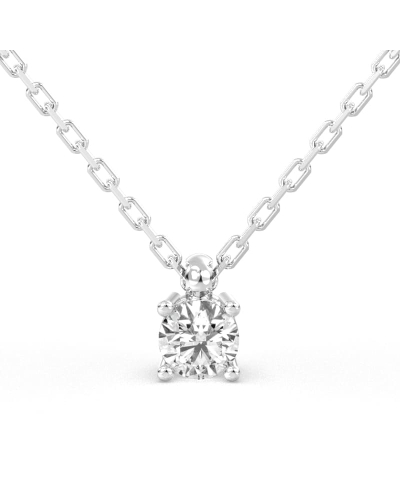 collier diamant rond en or blanc 18k