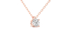 collier diamant rond en or rose 18k