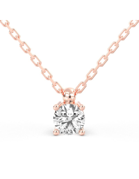 collier diamant rond en or jaune 18k 2