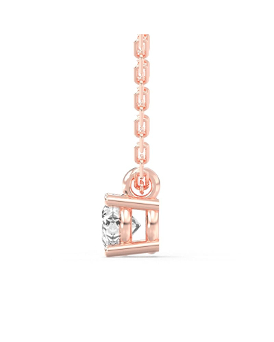 collier diamant rond en or rose 18k