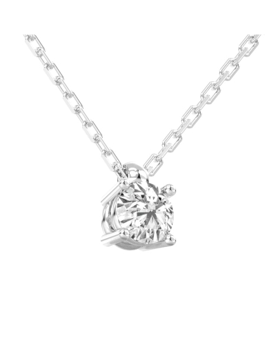 collier diamant rond en or blanc 18k