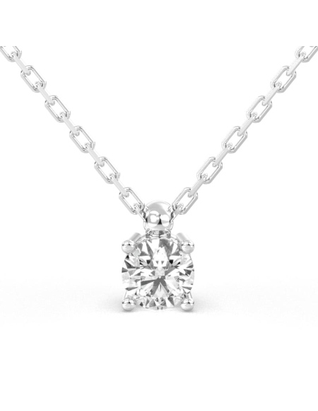 collier diamant rond en or jaune 18k 2