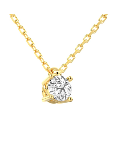 collier diamant rond en or jaune 18k