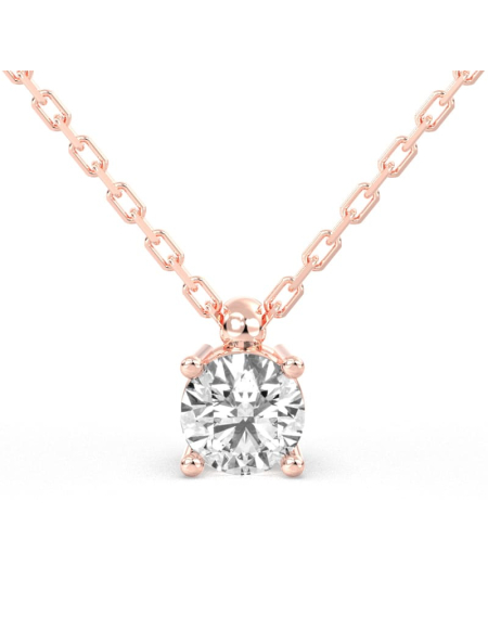 collier diamant rond en or jaune 18k 2