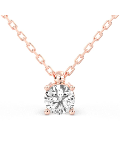collier diamant rond en or rose 18k