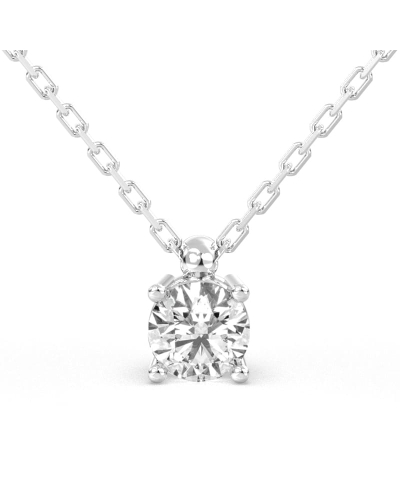 collier diamant rond en or blanc 18k