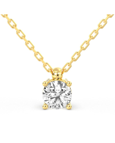 collier diamant rond en or jaune 18k