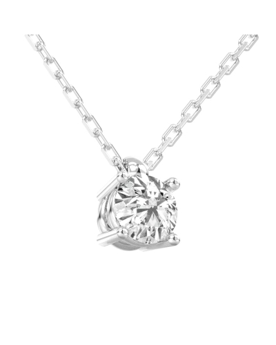 collier diamant rond en or blanc 18k