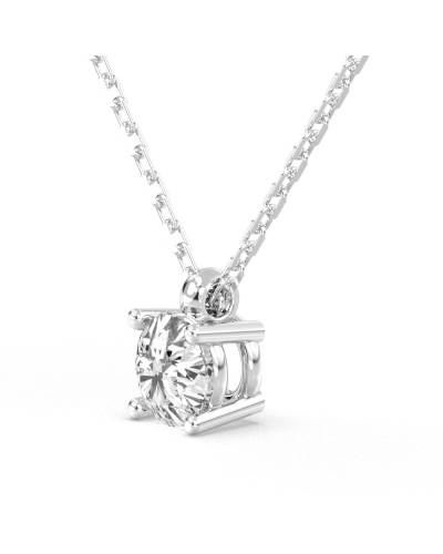 collier diamant rond en or blanc 18k