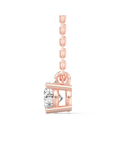 collier diamant rond en or rose 18k