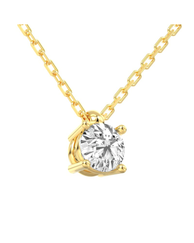collier diamant rond en or jaune 18k