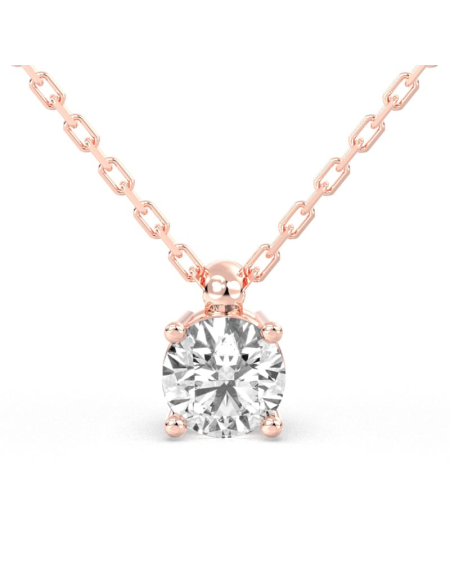 collier diamant rond en or jaune 18k 2