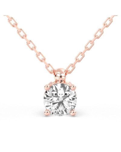 collier diamant rond en or rose 18k