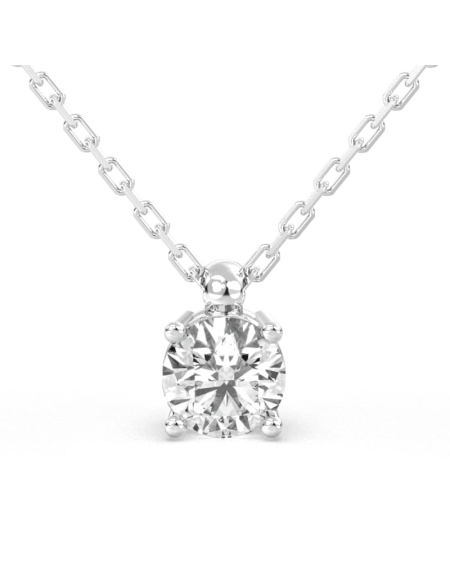 collier diamant rond en or jaune 18k 2