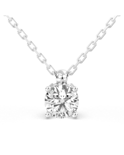 collier diamant rond en or blanc 18k