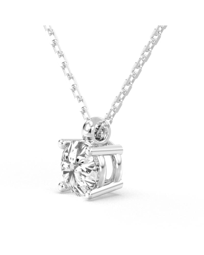 collier diamant rond en or blanc 18k