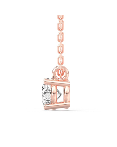 collier diamant rond en or rose 18k