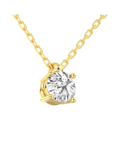 collier diamant rond en or jaune 18k
