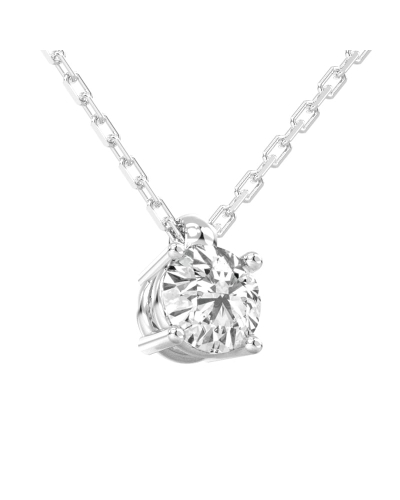collier diamant rond en or blanc 18k