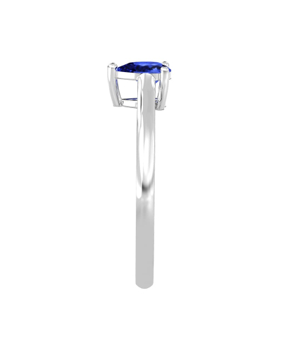 Bague solitaire en or blanc avec saphir poire