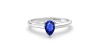 Bague solitaire en or blanc avec saphir poire