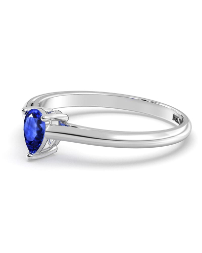 Bague solitaire en or blanc avec saphir poire