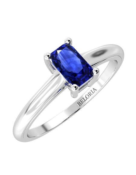 Bague solitaire en or jaune avec saphir emeraude 2